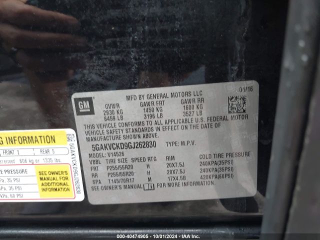 5GAKVCKD9GJ262830 Buick Enclave Premium