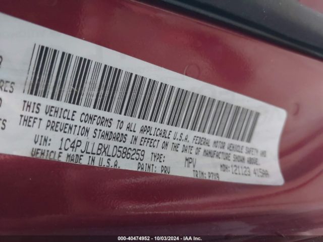 1C4PJLLBXLD586259 Jeep Cherokee Altitude Fwd