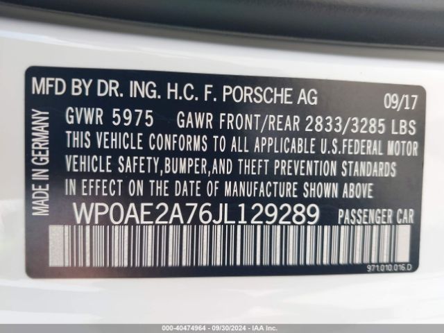 2018 PORSCHE PANAMERA E-HYBRID WP0AE2A76JL129289 Photo 8