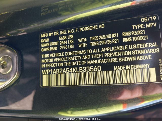 2019 PORSCHE MACAN WP1AB2A54KLB33560 Photo 8