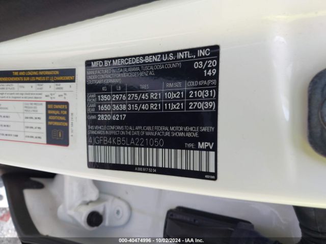 4JGFB4KB5LA221050 Mercedes-Benz Gle 350 4matic