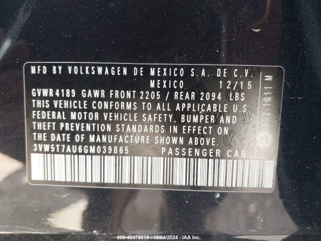 3VW5T7AU6GM039865 Volkswagen Golf Gti S 4-door