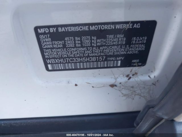 WBXHU7C33H5H38157 BMW X1 Sdrive28i