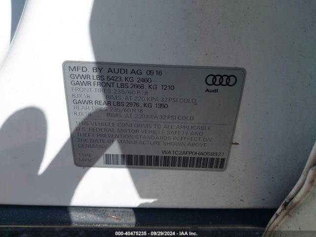 WA1C2AFP0HA058921 Audi Q5 2.0t Premium
