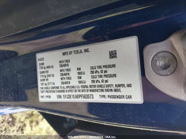 2023 TESLA MODEL 3 5YJ3E1EA8PF563573 Photo 8