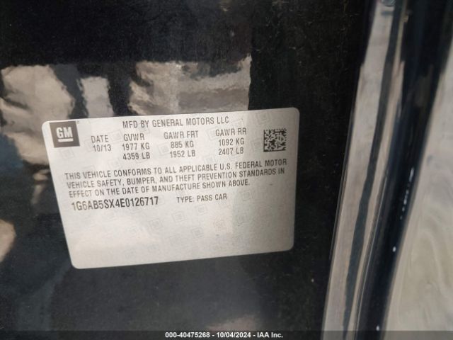 1G6AB5SX4E0126717 Cadillac ATS LUXURY