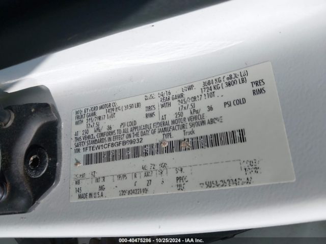 1FTEW1CF8GFB99932 Ford F-150 Xlt
