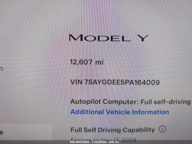 7SAYGDEE5PA164009 Tesla Model Y Awd/long Range Dual Motor All-wheel Drive