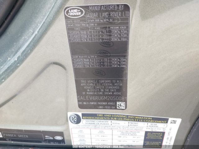 SALEV6RU6M2050081 Land Rover Defender 90 First Edition