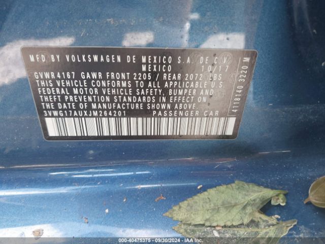 3VWG17AUXJM264201 Volkswagen Golf Tsi S/tsi Se