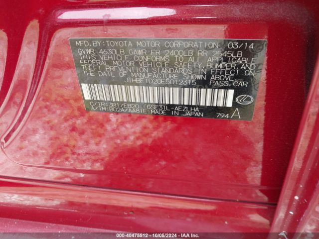 JTHBE1D20E5012315 Lexus IS 350