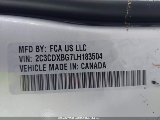 Dodge Charger Sxt Rwd 2020 2C3CDXBG7LH183504 Image 9