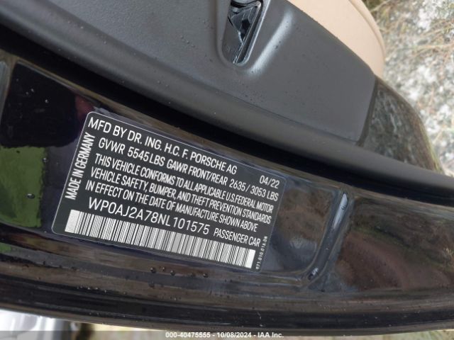 2022 PORSCHE PANAMERA WP0AJ2A78NL101575 Photo 8