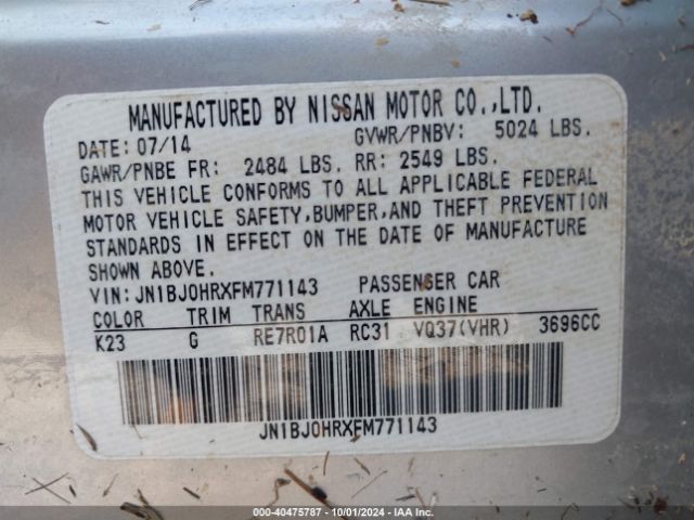 JN1BJ0HRXFM771143 Infiniti Qx50 Journey