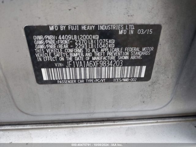 JF1VA1A6XF9834203 Subaru WRX