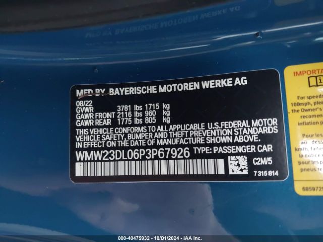 WMW23DL06P3P67926 Mini Convertible Cooper