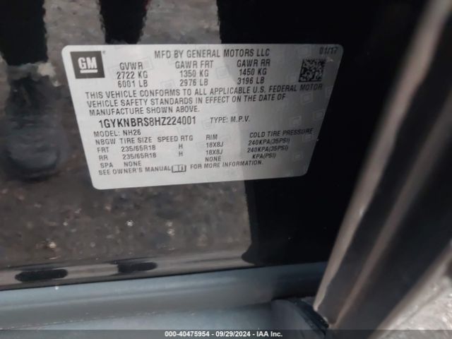 1GYKNBRS8HZ224001 Cadillac XT5 LUXURY