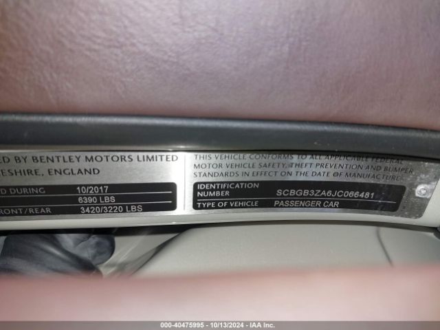 2018 BENTLEY CONTINENTAL GT SCBGB3ZA6JC066481 Photo 8