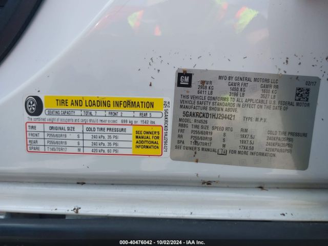 5GAKRCKD1HJ294421 Buick Enclave Premium
