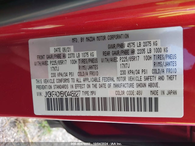 Mazda Cx-5 Touring 2021 JM3KFACM5M0445827 Image 9