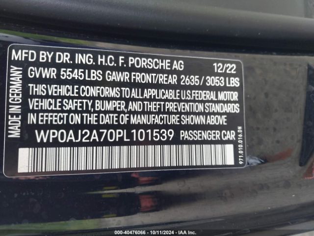 2023 PORSCHE PANAMERA WP0AJ2A70PL101539 Photo 8