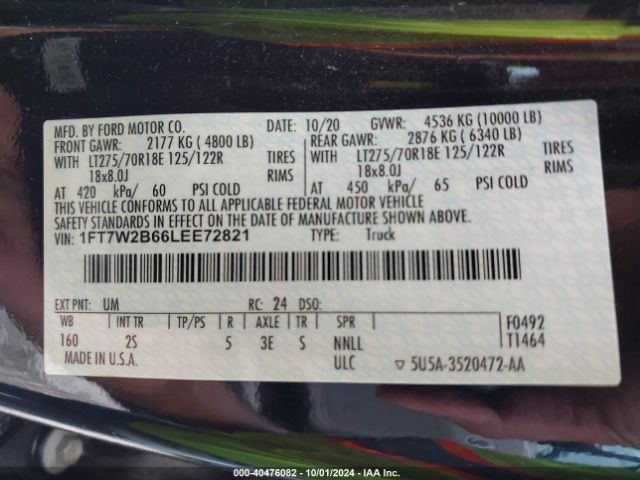 1FT7W2B66LEE72821 Ford F-250 Xlt