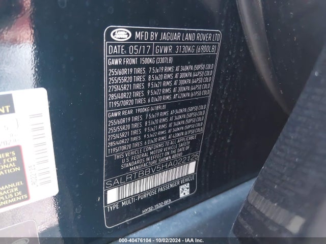 SALRTBBV5HA022125 Land Rover Discovery First Edition