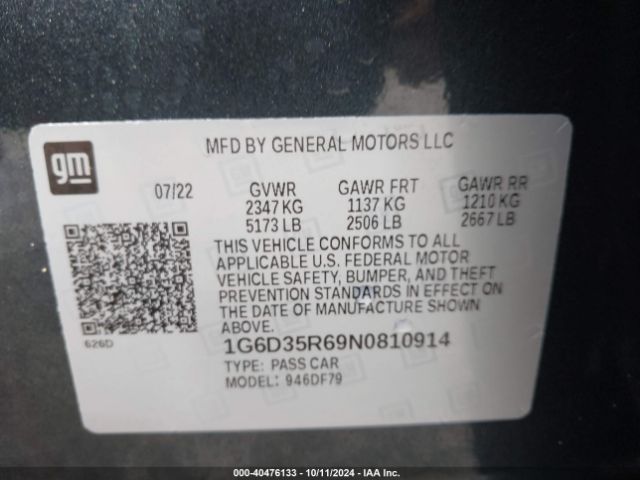 2022 CADILLAC CT5-V 1G6D35R69N0810914 Photo 8