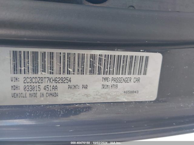 2C3CDZBT7KH629254 Dodge Challenger R/t