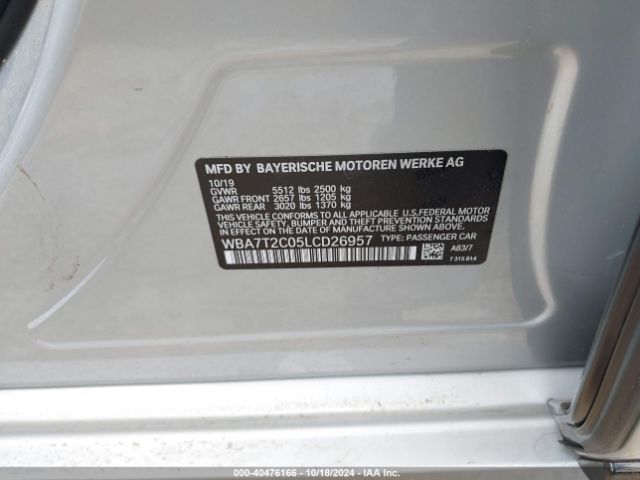 WBA7T2C05LCD26957 BMW 740I