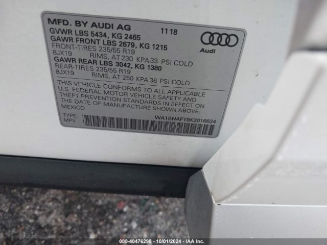 WA1BNAFY8K2016624 Audi Q5 45 Premium