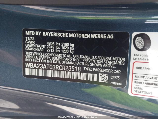 WBA23AT03RCR23518 BMW 4 Series 430i