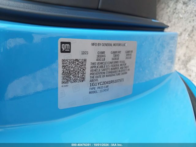 1G1YC2D41R5107571 Chevrolet Corvette Stingray Rwd  3lt