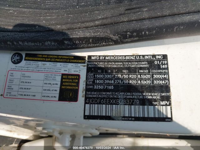 4JGDF6EEXKB233779 Mercedes-Benz Gls 450 4matic
