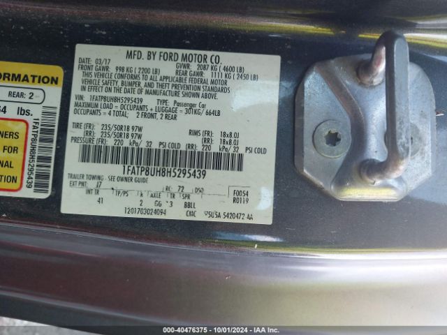 1FATP8UH8H5295439 Ford Mustang Ecoboost Premium