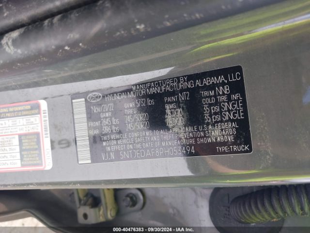 5NTJEDAF8PH053494 Hyundai Santa Cruz Limited
