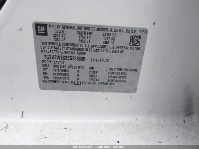 3GTU2WEC5EG290305 GMC Sierra 1500 Denali