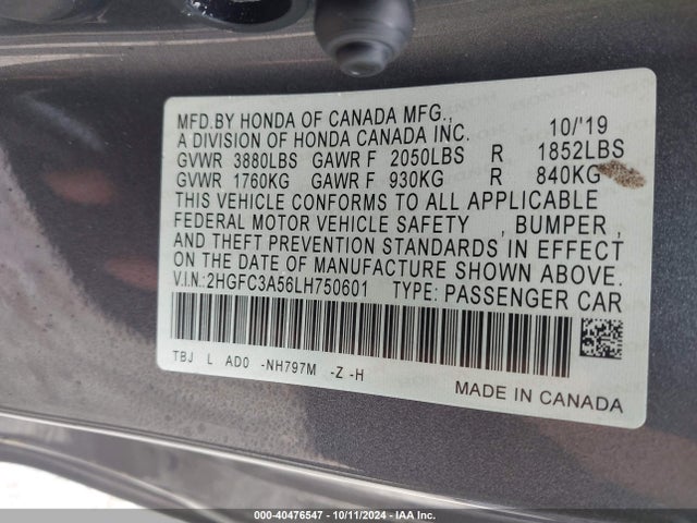 Honda CIVIC SI COUPE 2020 2HGFC3A56LH750601 Image 9