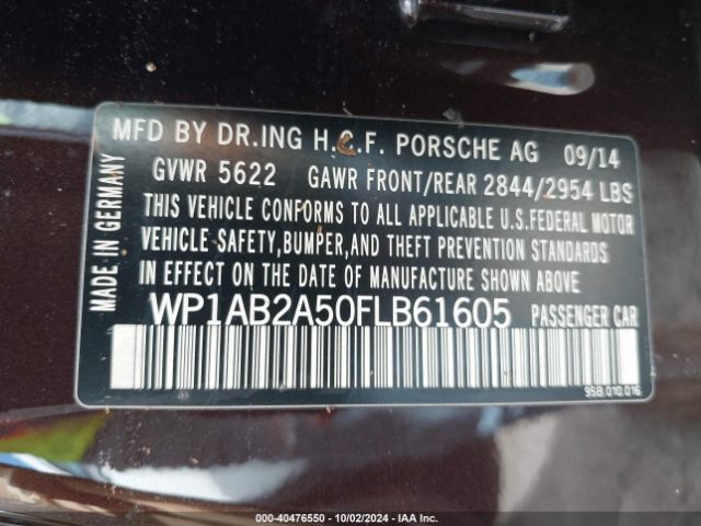 WP1AB2A50FLB61605 Porsche MACAN S