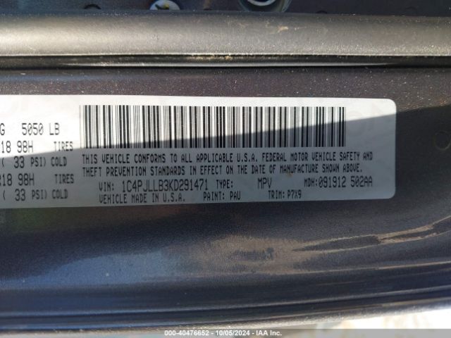 1C4PJLLB3KD291471 Jeep Cherokee Altitude Fwd