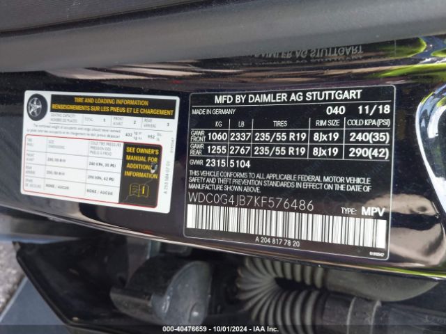 WDC0G4JB7KF576486 Mercedes-Benz GLC 300