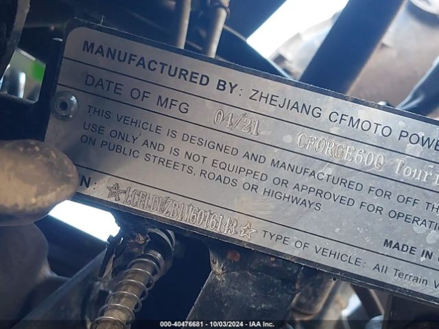 2021 CF MOTO CFORCE LCELDUZB1M6016143 Photo 9