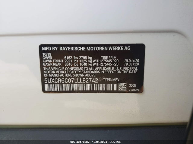 5UXCR6C07LLL82742 BMW X5 Xdrive40i