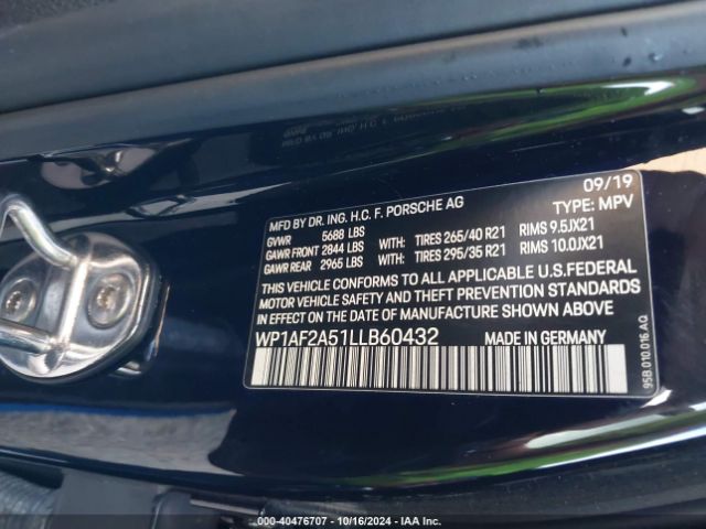 WP1AF2A51LLB60432 Porsche Macan Turbo