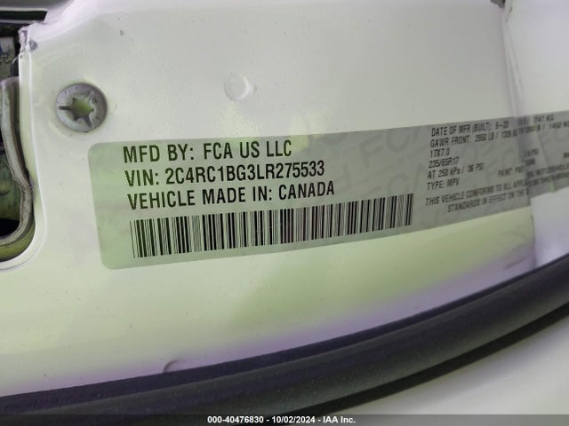 Chrysler Pacifica Touring L 2020 2C4RC1BG3LR275533 Image 9