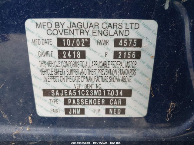 2003 JAGUAR X-TYPE SAJEA51C23WD17034 Photo 8