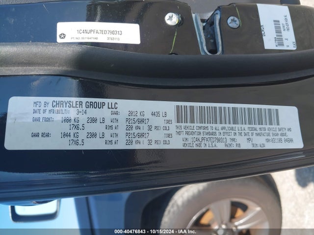1C4NJPFA7ED790313 Jeep Patriot High Altitude