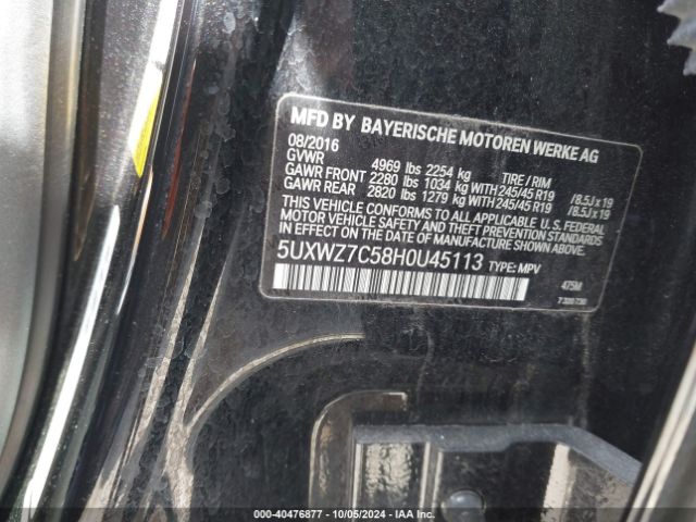 5UXWZ7C58H0U45113 BMW X3 Sdrive28i