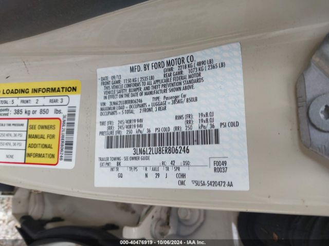 3LN6L2LU8ER806246 Lincoln MKZ HYBRID