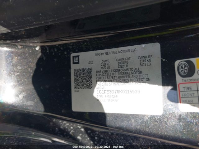 1G1FE3D70K0115939 Chevrolet Camaro 1ss